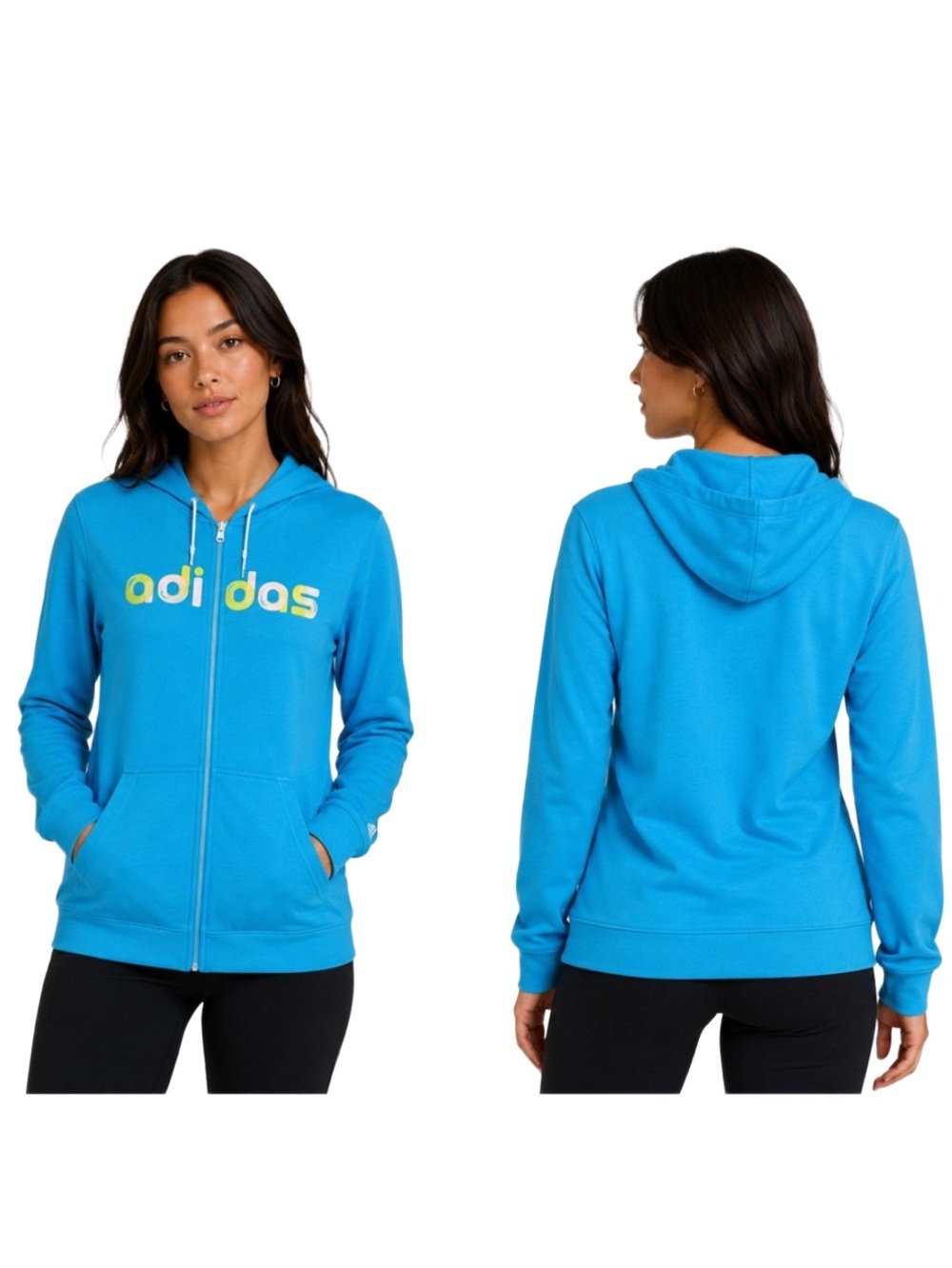 ADIDAS  WOMEN’S ESSENTIAL ZIP HOODIE - BLUE SIZE 2XL (NEW WITH TAGS)